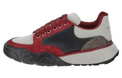 Alexander McQueen Color Block Low-top Leather Sneakers 'Red Black Grey' 667799WID6J8829 #