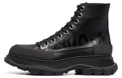 (WMNS) Alexander McQueen Tread Slick High-Top Boots 'Black' 679529WIABD1000 #