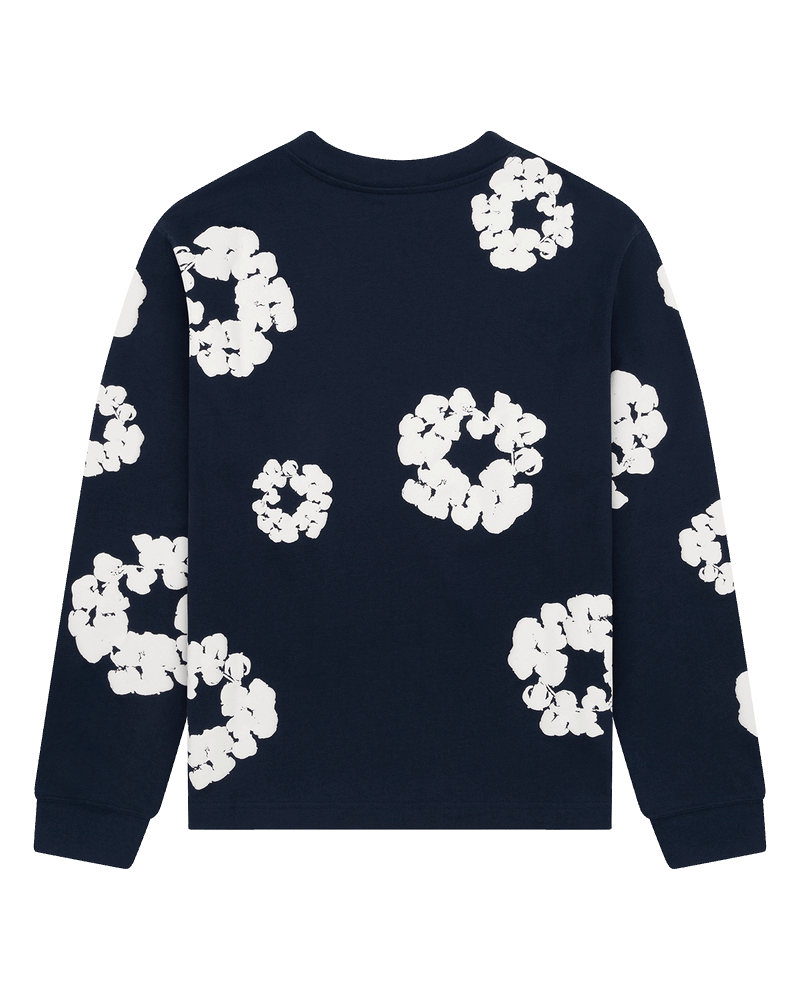 Long Sleeve Cotton Wreath Tee Black , Green, Grey , Navy , Red