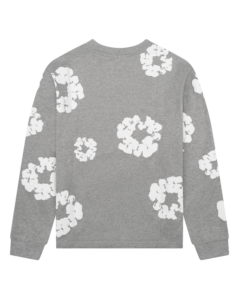 Long Sleeve Cotton Wreath Tee Black , Green, Grey , Navy , Red