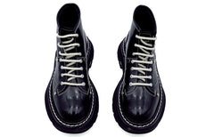 (WMNS) Alexander McQueen Tread Slick Boot 'Black Silver' 595469WHZ811090 #