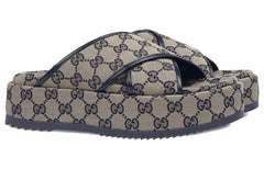 (WMNS) Gucci GG Platform Slide Sandal 'GG Motif - Beige Blue' 692842-H6320-4061 #
