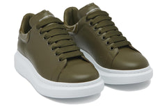 Alexander McQueen Oversized Leather Sneakers 'Olive Green' 777279WIE9C3211 #