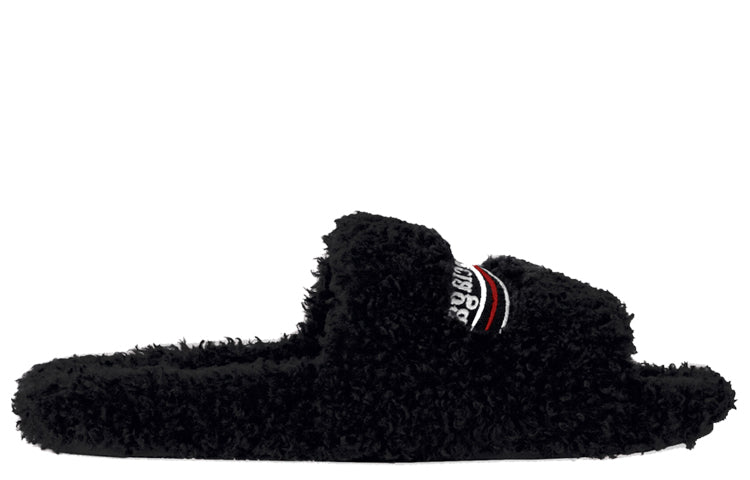(WMNS) Balenciaga Furry Slides 'Black Red' 654261W2DO11096 #