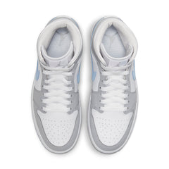 (WMNS) Air Jordan 1 Mid 'Wolf Grey Aluminum' BQ6472-105 #