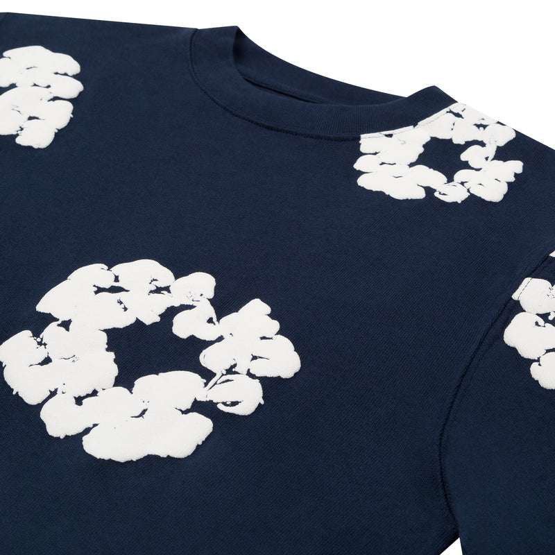 Long Sleeve Cotton Wreath Tee Black , Green, Grey , Navy , Red