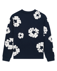Long Sleeve Cotton Wreath Tee Navy