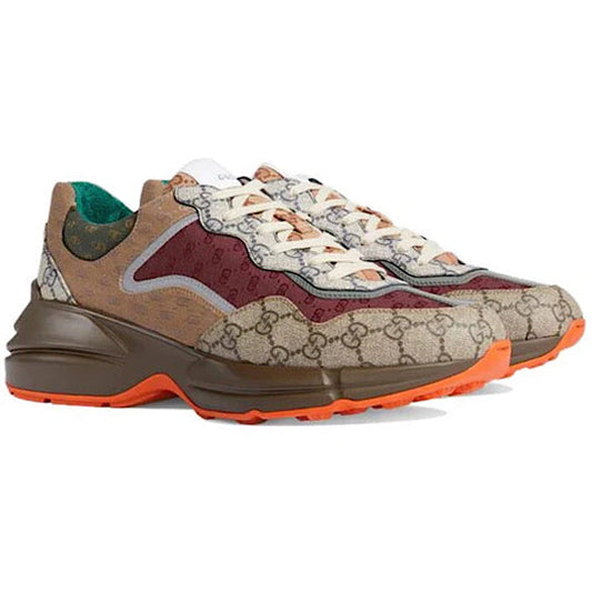 Gucci Rhyton Leather Sneaker " Beige Brick Red '.