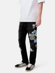 JEAN SLIM REPARADO STATION - Noir Vintage