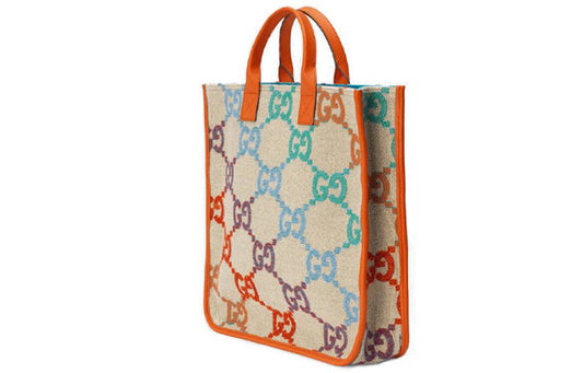 (WMNS) Gucci Rainbow Gradient Logo Flax Tote 'Beige Orange' 550763-2KMA0-8485 #