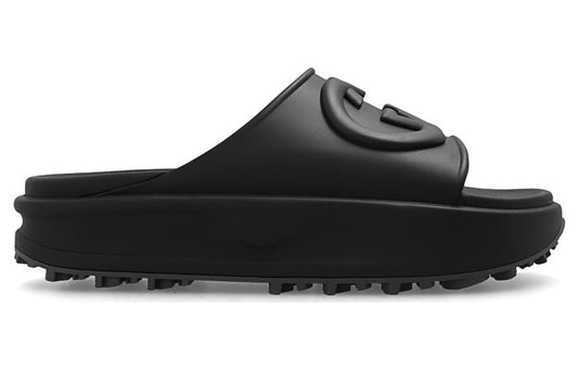 Gucci Interlocking G slide sandal 'Black Rubber' 692380-JF000-1000 #