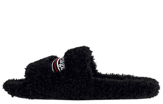(WMNS) Balenciaga  Furry Slides 'Black Red' 654261W2DO11096 #
