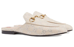 (WMNS) Gucci Princetown 'White Silver' 475094-2C820-9151 #