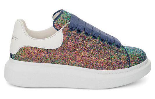 (WMNS) Alexander McQueen Oversized Sneaker Glitter 'Petrol Blue' 558944W4MC23138 #