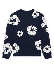 Long Sleeve Cotton Wreath Tee Black , Green, Grey , Navy , Red