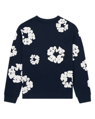Long Sleeve Cotton Wreath Tee Black , Green, Grey , Navy , Red