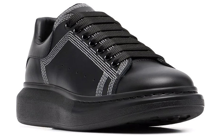 Alexander McQueen Oversized Sneaker 'Embroidered Black Silver' 662639WIA4V1081 #