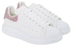 (WMNS) Alexander McQueen Sequin Oversize Shoes 'White Pink' 586393WHWKH9382 #