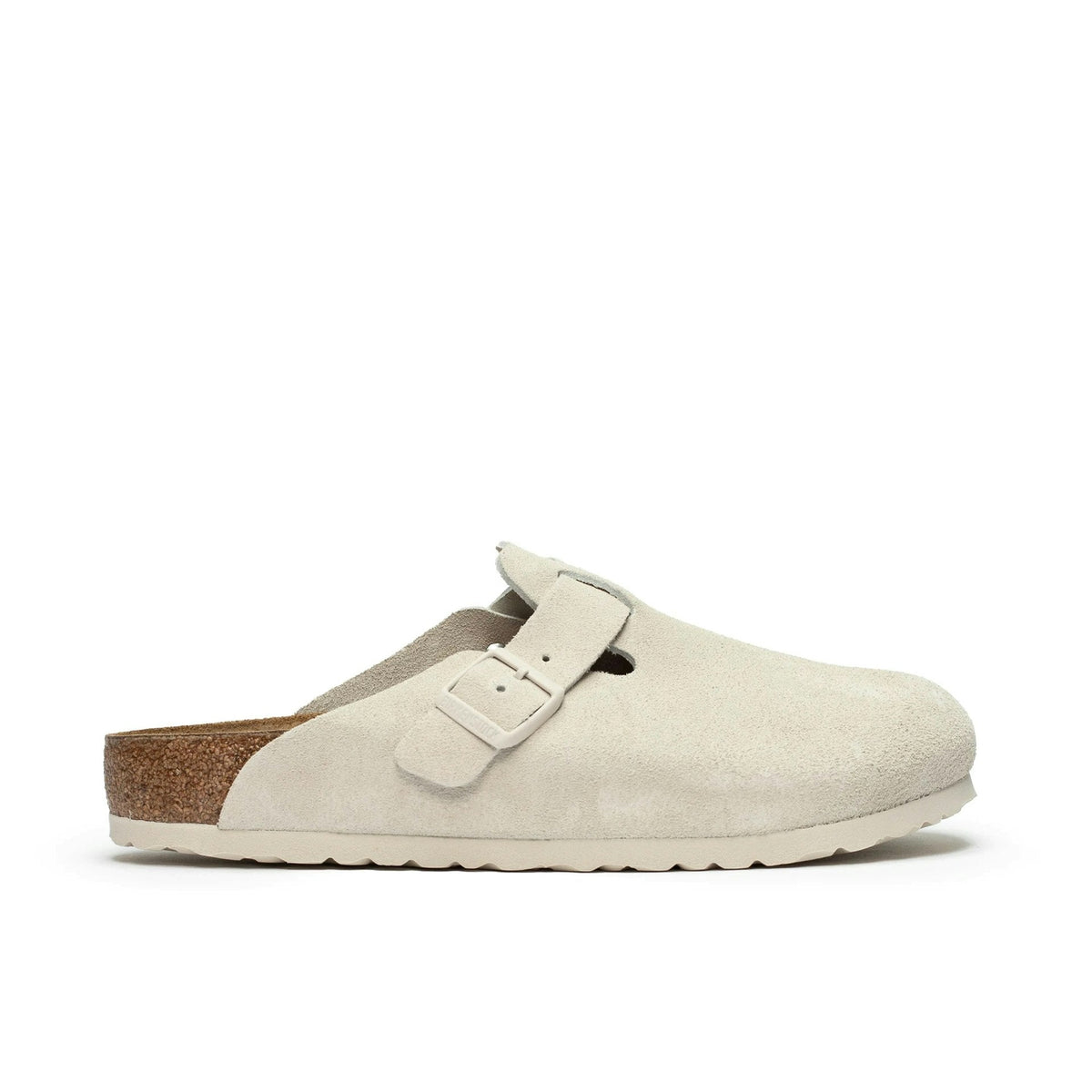 BIRKENSTOCK BOSTON DAIM BLANC ANTIQUE (COUPE ÉTROITE)