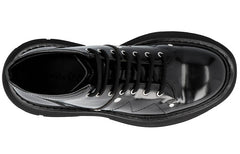 (WMNS) Alexander McQueen Tread Lace Up Boot 'Black' 595469WHQSG1081 #
