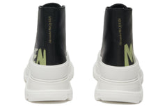 Alexander McQueen Tread Slick Lace-up High Top Shoes 'Black White' 777960WIAT61680 #