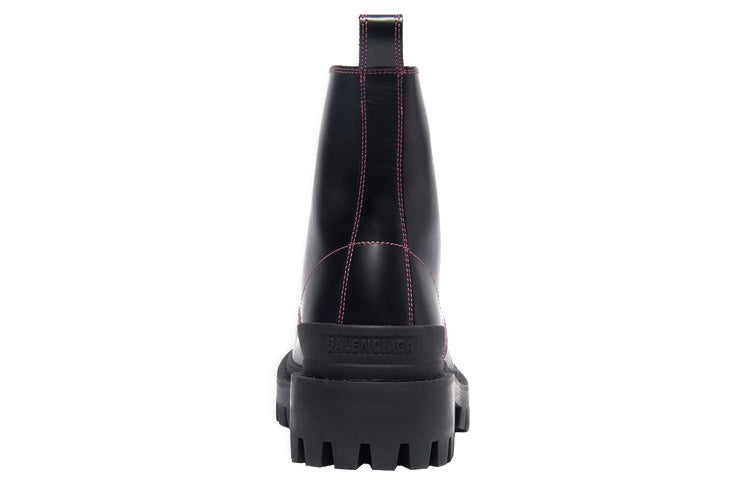(WMNS) Balenciaga Strike Lace-Up Boot 'Black Pink' 590974WA9641085 #