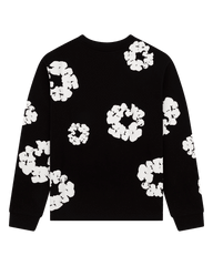 Long Sleeve Cotton Wreath Tee Black , Green, Grey , Navy , Red
