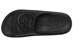 Gucci Interlocking G slide sandal 'Black Rubber' 692380-JF000-1000 #