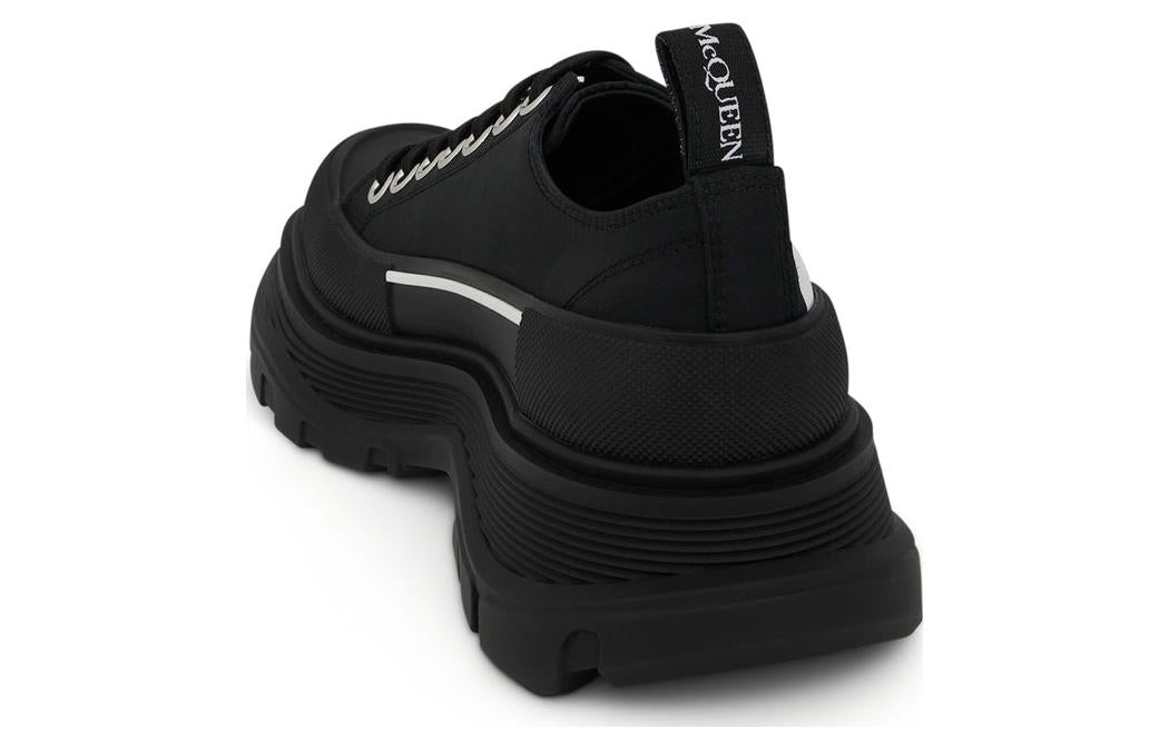 (WMNS) Alexander McQueen Tread Slick Low Lace Up Canvas Graffiti 'Black White' 676711W4RQ21006 #
