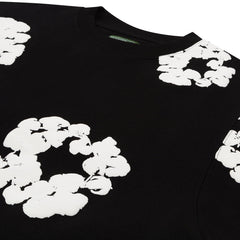 T-shirt à manches longues motif couronne de coton Noir, Vert, Gris, Bleu marine, Rouge