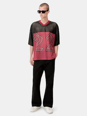 AMIRI 22 MAILLOT OVERSIZE - Rouge Varsity
