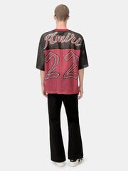 AMIRI 22 MAILLOT OVERSIZE - Rouge Varsity