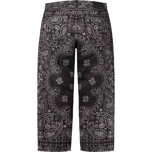 Supreme Bandana Jacquard Baggy Jean 'Black