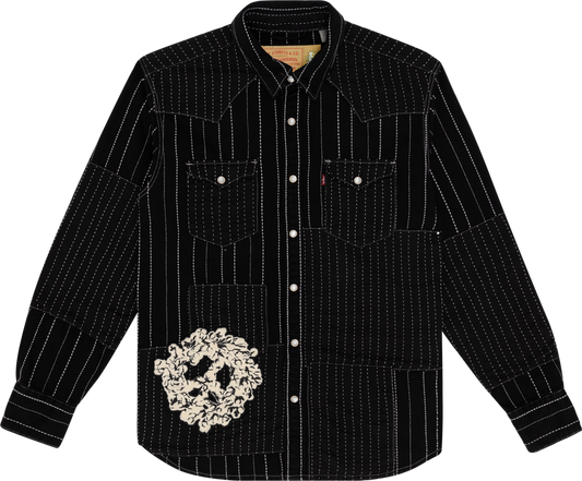 Peace Patchwork Western Button Up