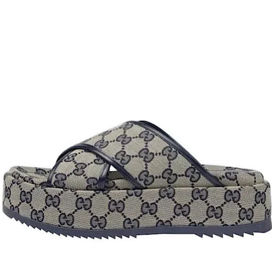 GUCCI SLIDE SANDAL « BEIGE BLEU » #.