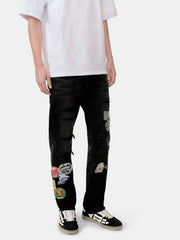 JEAN SLIM REPARADO STATION - Noir Vintage