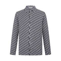 Chemise en maille jacquard Oblique bleue Christian Dior