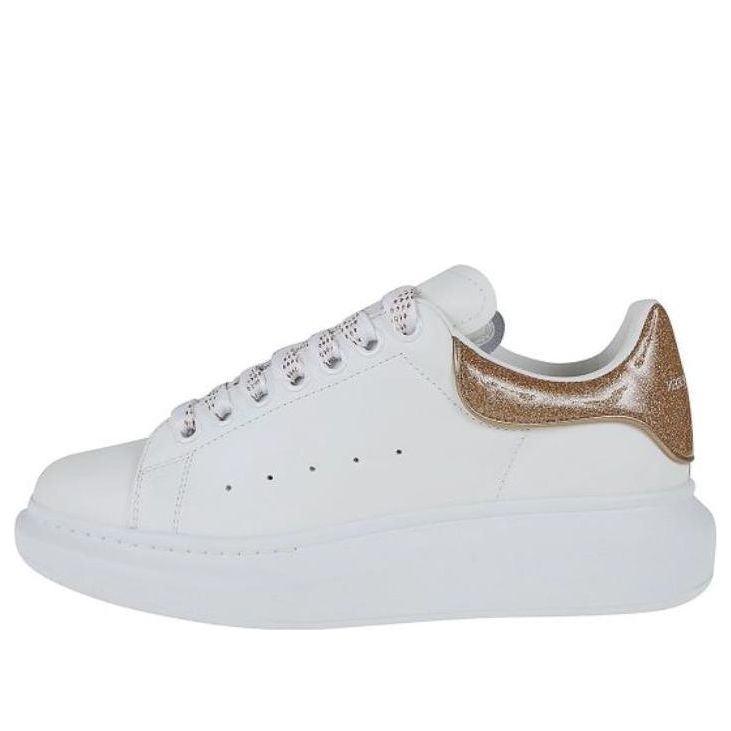 (WMNS) Alexander McQueen Oversize Sole Shoes 'White Gold' 718239WICGJ9053 #