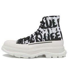 Alexander McQueen Tread Slick Graffiti Boots 'White Black Cream' 705667W4TG49356 #
