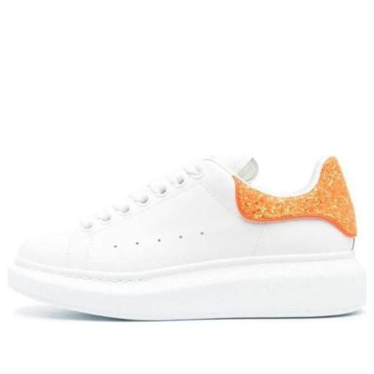 (WMNS) Alexander McQueen Oversized Sneaker 'White Orange Glitter' 718239WIDJD8825 #