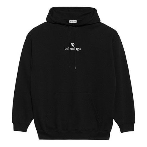 (WMNS) Balenciaga Alphabet Printing Long Sleeves Hoodie Black 578135TJVE11034 #