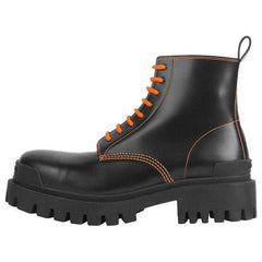 Balenciaga Strike 20mm Lace-up Martin Boots Black/Orange 589338WA9641075 #