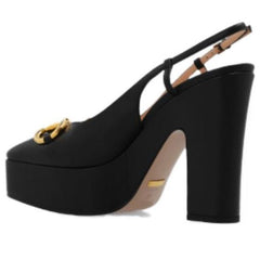 (WMNS) Gucci High heel pump with Horsebit 'Black Leather' 723837-BKO00-1000 #